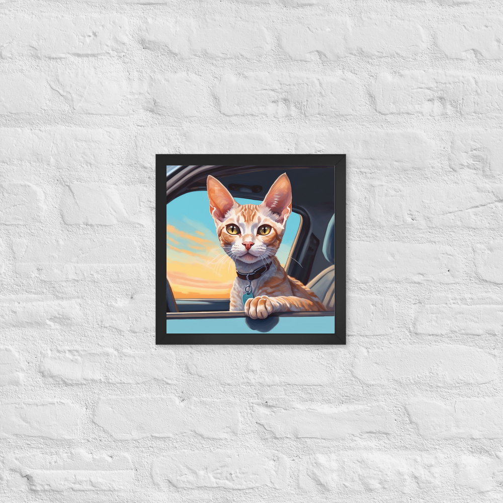 PugMug Custom Tabby Devon Rex Cat Framed Print