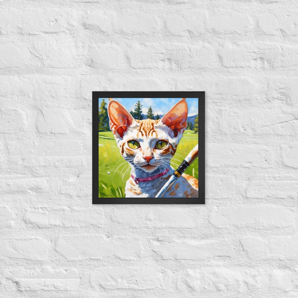 PugMug Custom Tabby Devon Rex Cat Framed Print