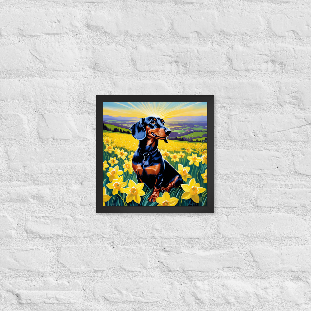 PugMug Custom Black Dachshund Framed Print