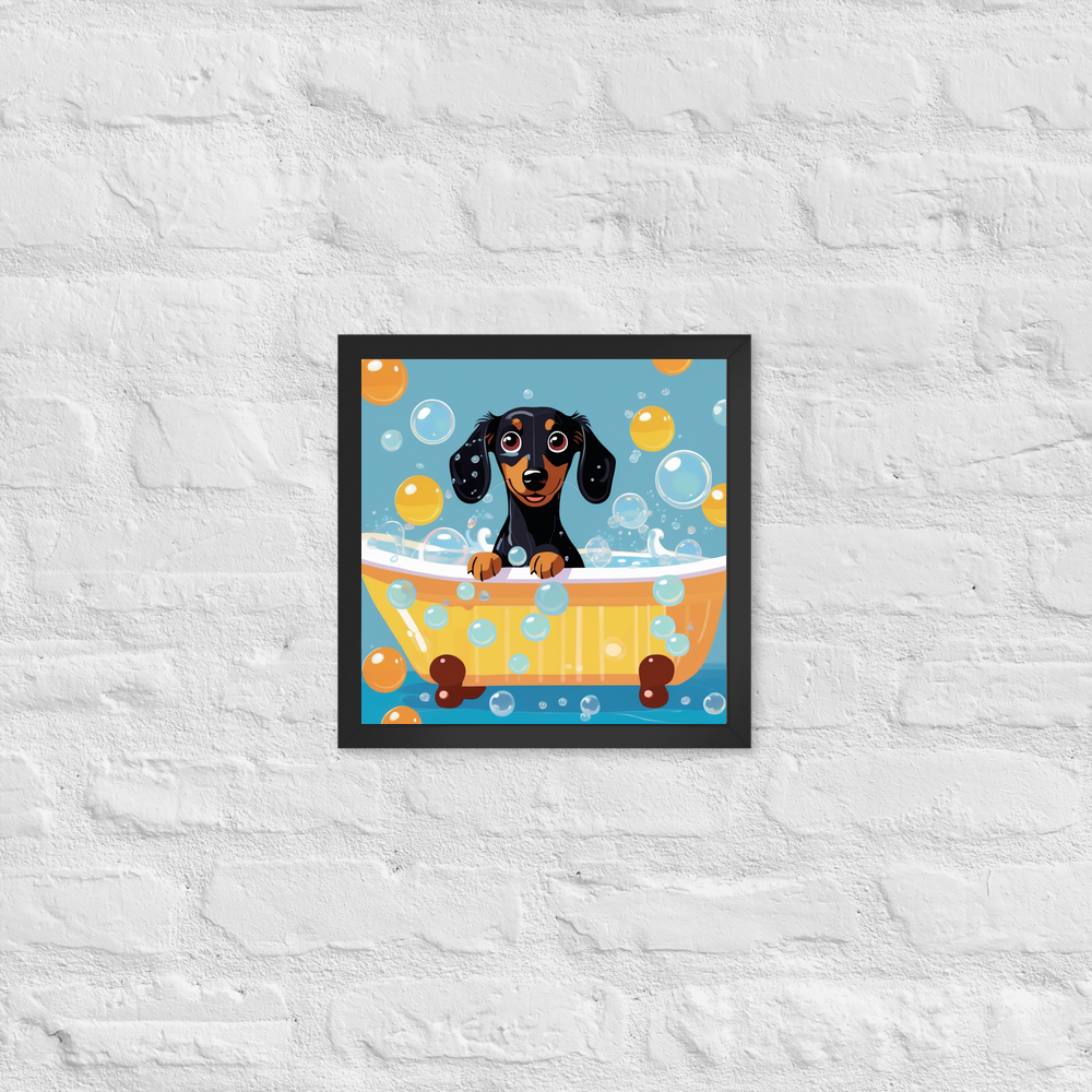 PugMug Custom Black Dachshund Framed Print