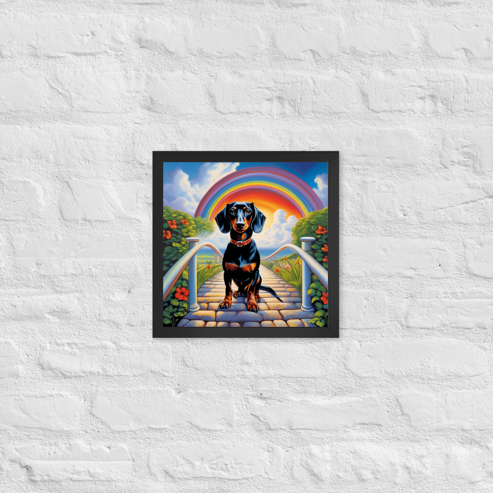PugMug Custom Black Dachshund Framed Print