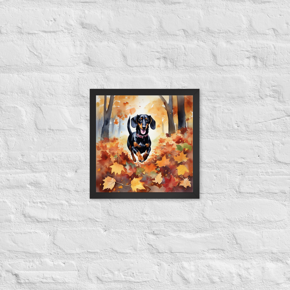 PugMug Custom Black Dachshund Framed Print