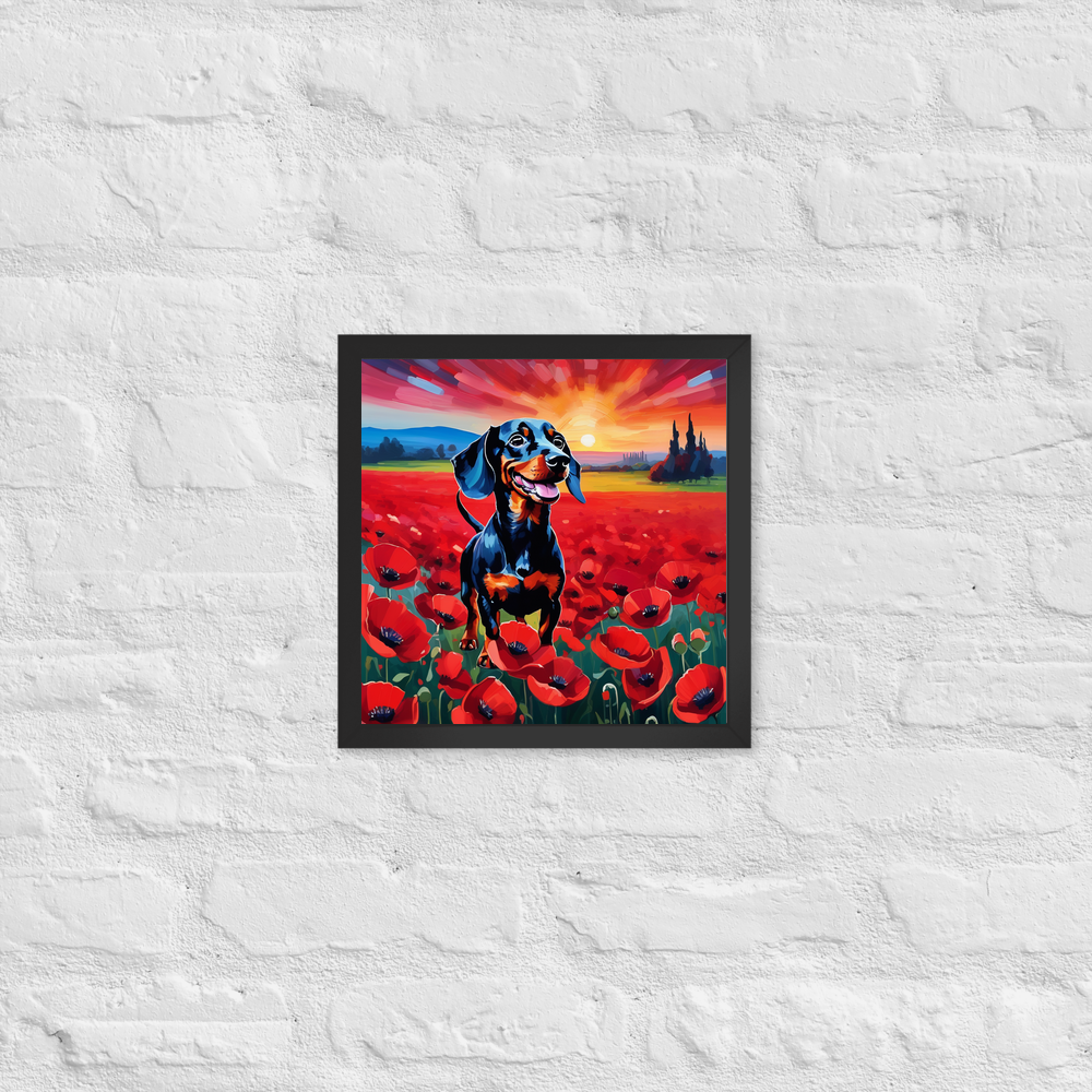 PugMug Custom Black Dachshund Framed Print