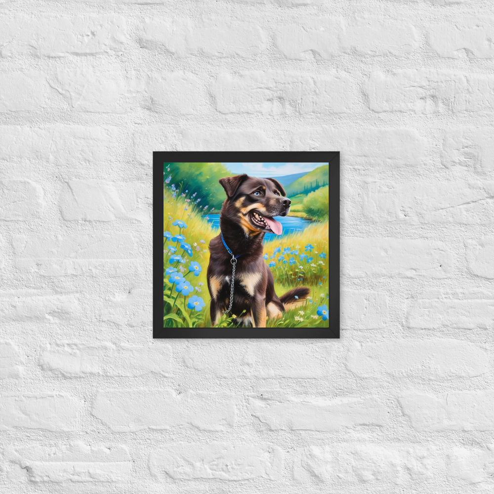 PugMug Custom Blue Framed Print