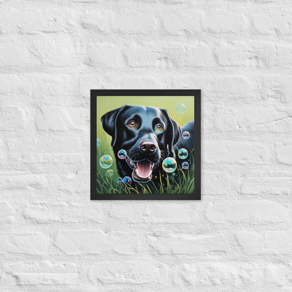 PugMug Custom Black Labrador Retriever Framed Print