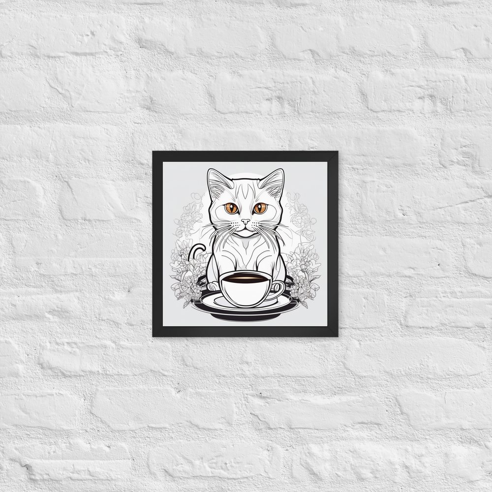 PugMug Custom White Companion Cat Framed Print