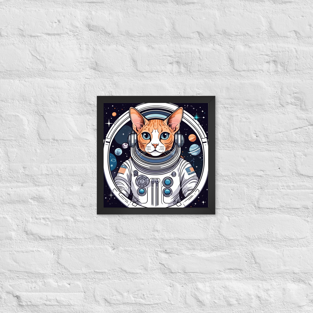 PugMug Custom Tabby Devon Rex Cat Framed Print