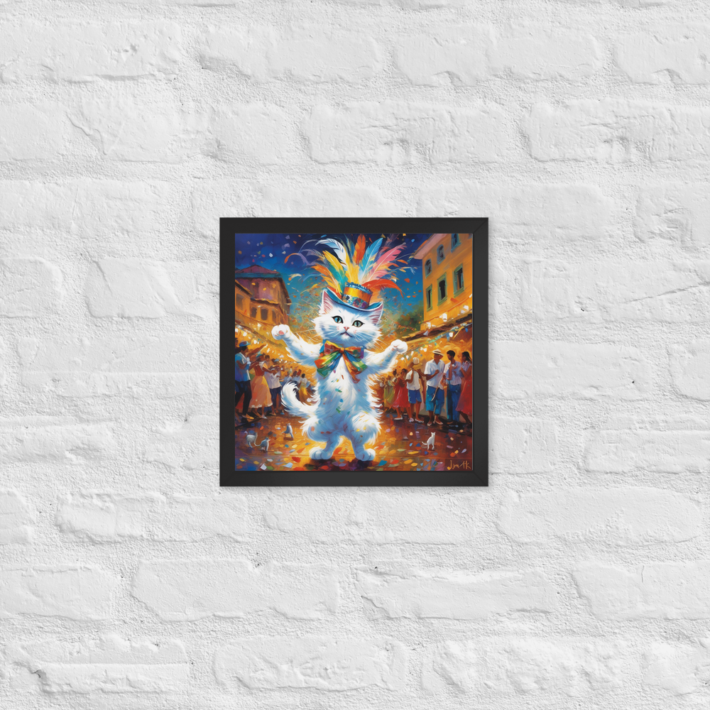 PugMug Custom White Companion Cat Framed Print