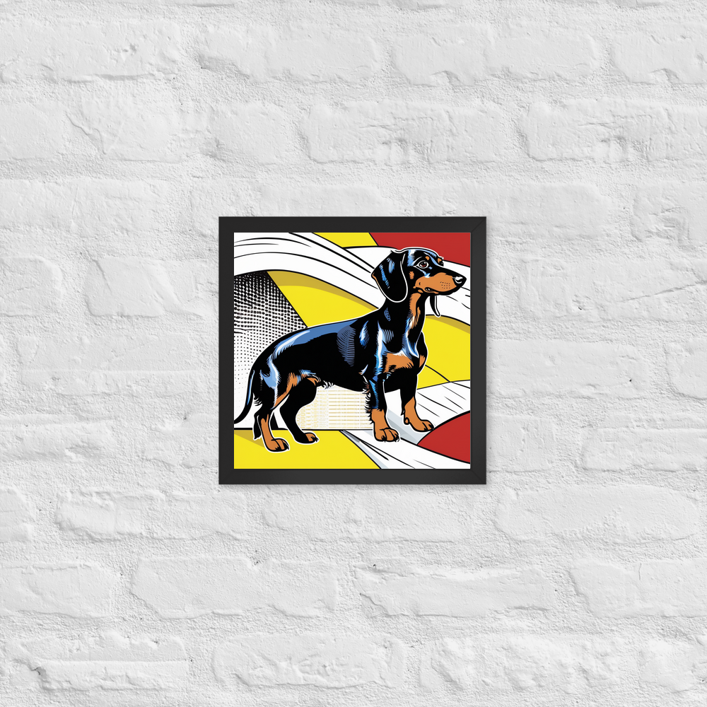 PugMug Custom Black Dachshund Framed Print