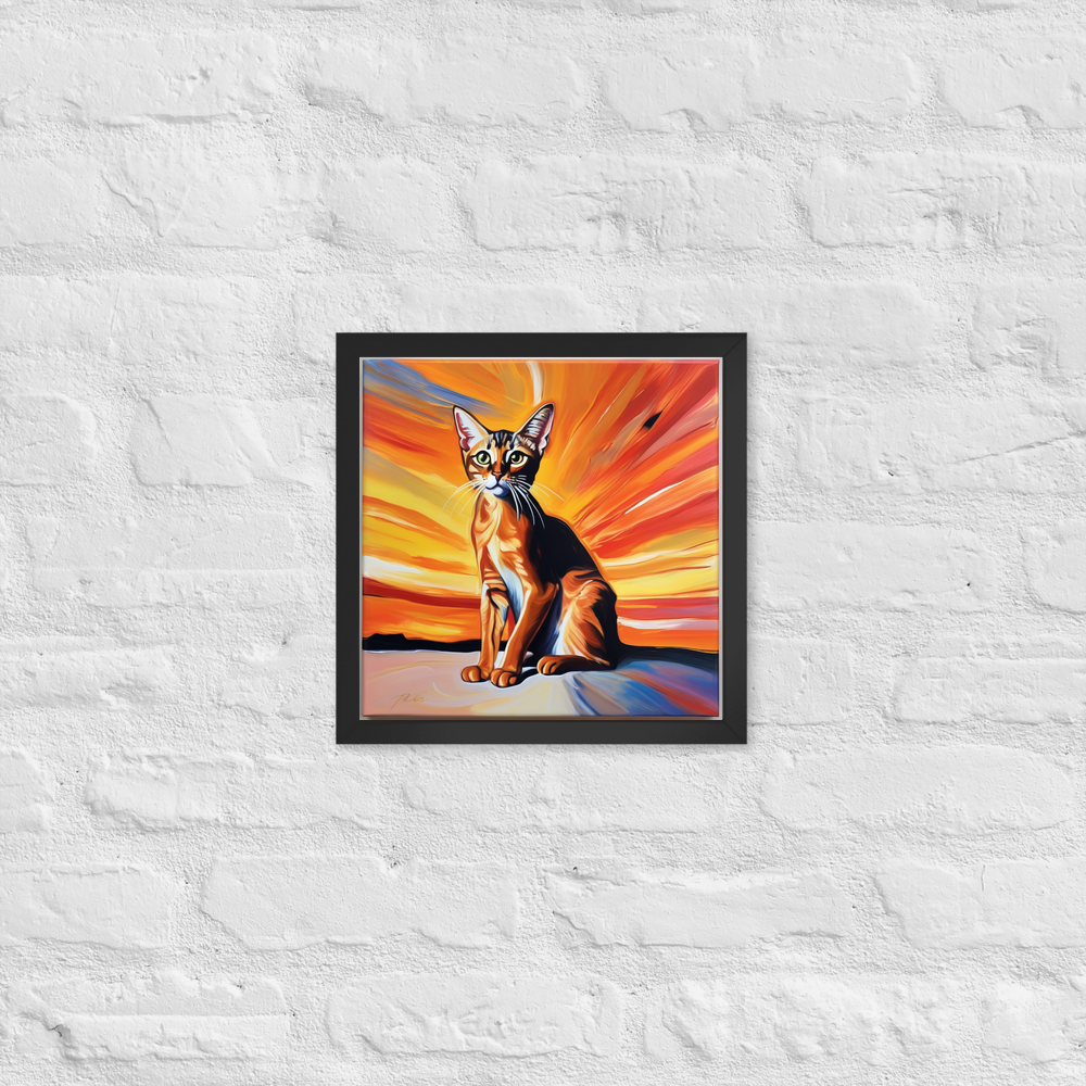 PugMug Custom Tabby Abyssinian Cat Framed Print