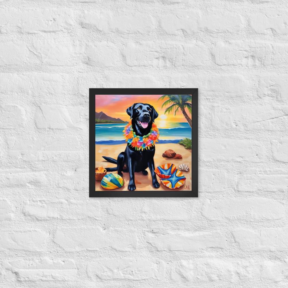 PugMug Custom Black Labrador Retriever Framed Print