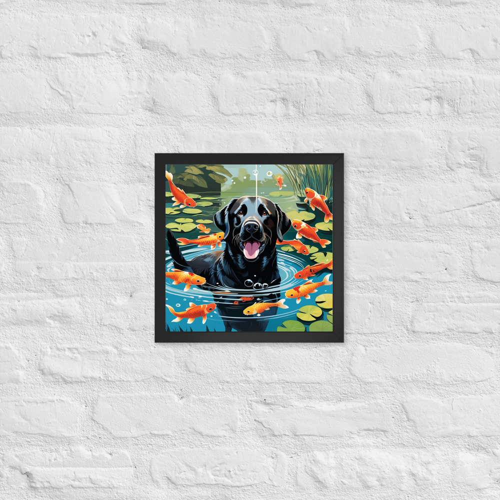 PugMug Custom Black Labrador Retriever Framed Print