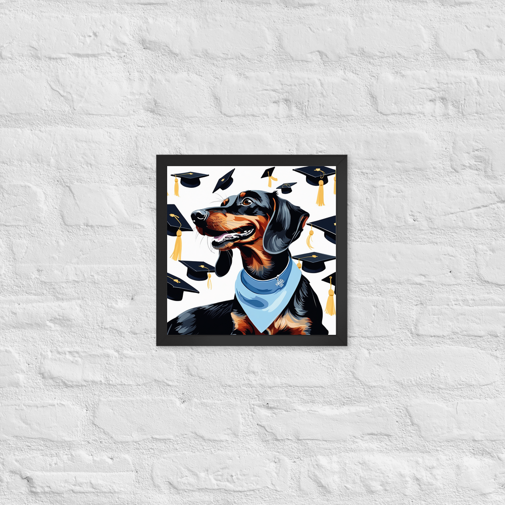 PugMug Custom Black Dachshund Framed Print