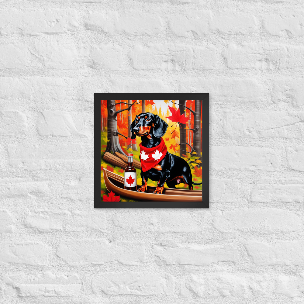 PugMug Custom Black Dachshund Framed Print