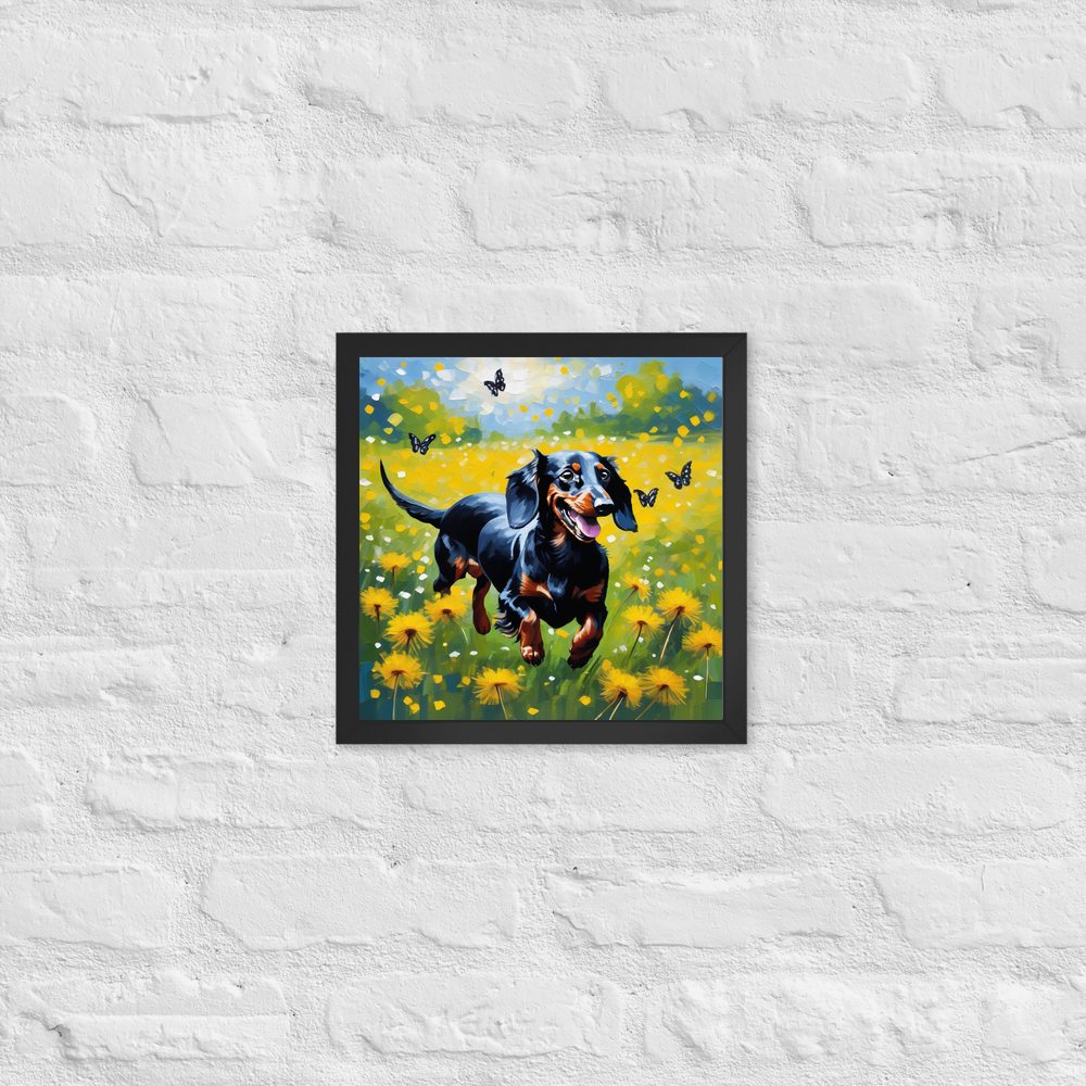PugMug Custom Black Dachshund Framed Print