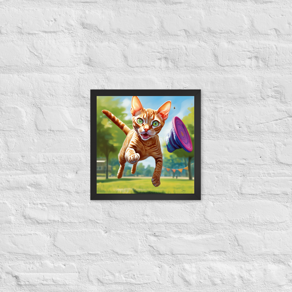 PugMug Custom Tabby Devon Rex Cat Framed Print