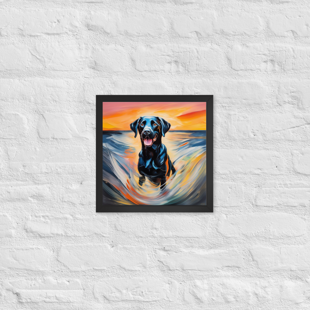 PugMug Custom Black Labrador Retriever Framed Print