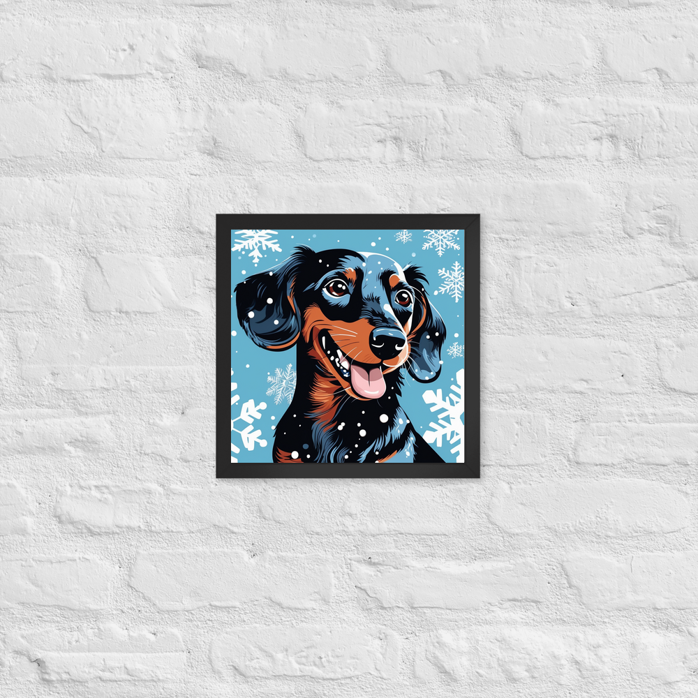 PugMug Custom Black Dachshund Framed Print