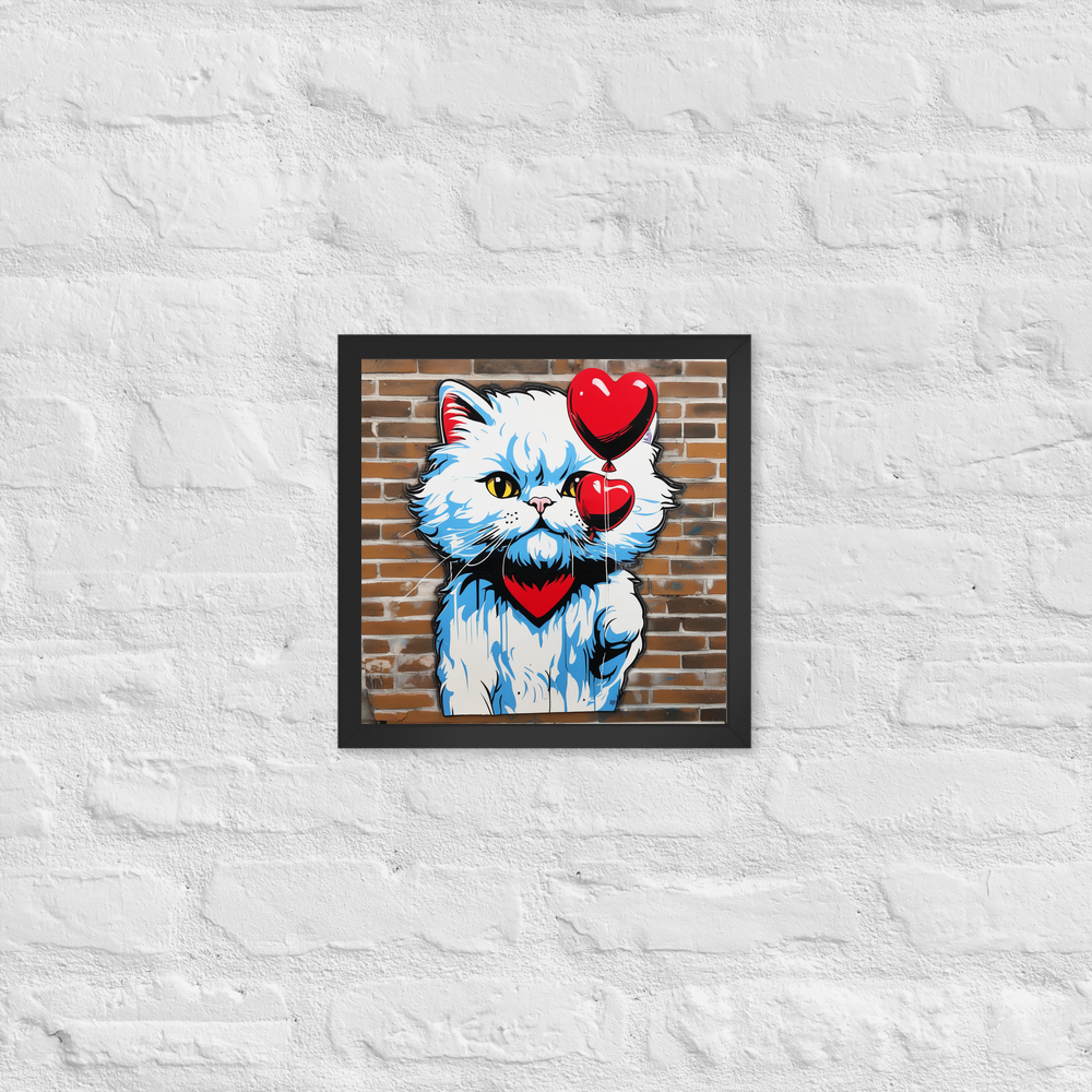 PugMug Custom White Persian Cat Framed Print