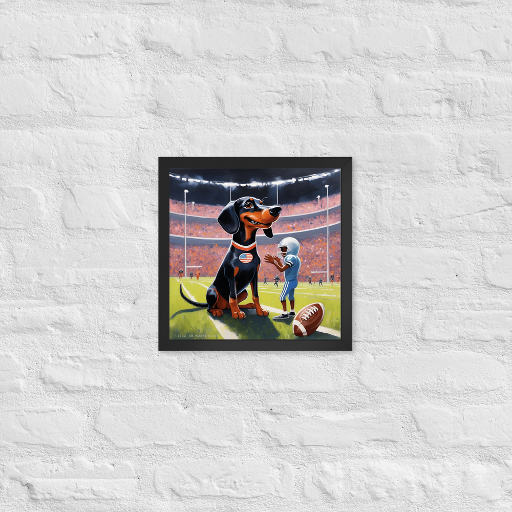 PugMug Custom Black Dachshund Framed Print