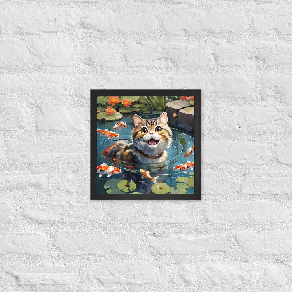 PugMug Custom Tabby Scottish Fold Cat Framed Print