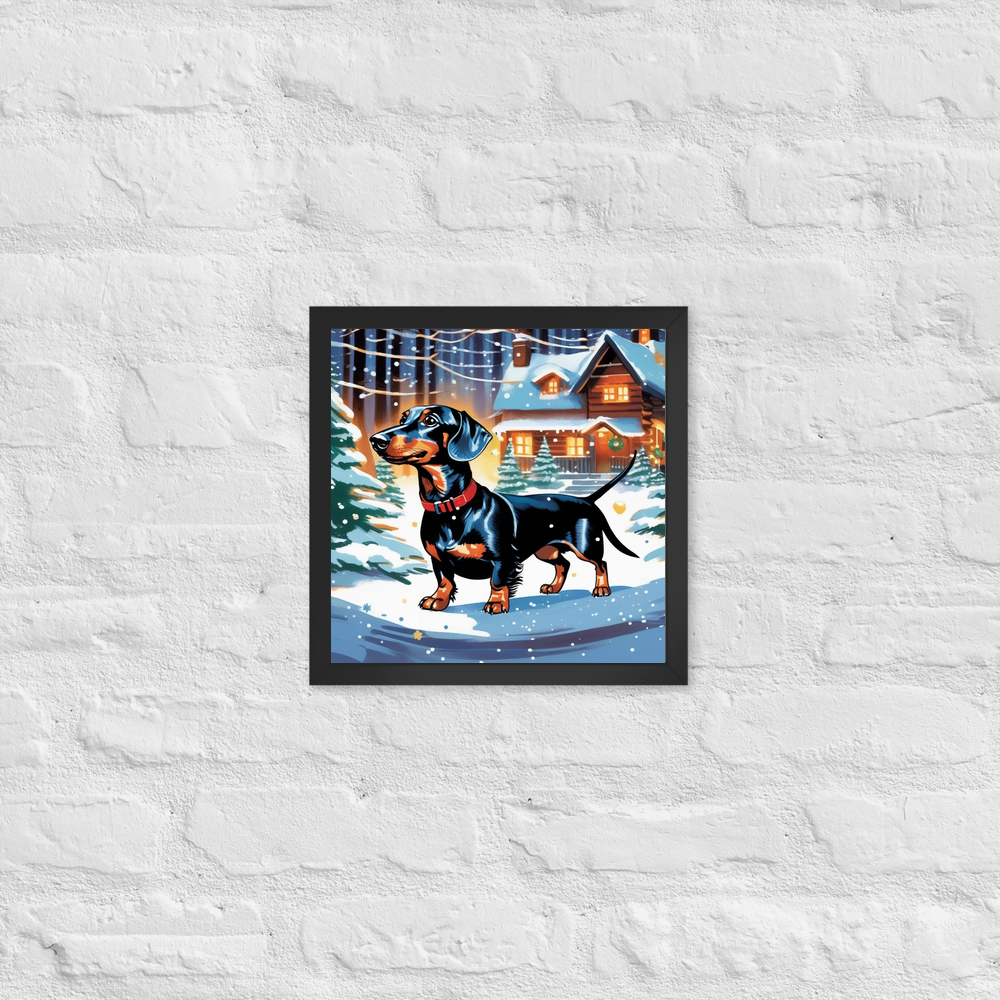 PugMug Custom Black Dachshund Framed Print
