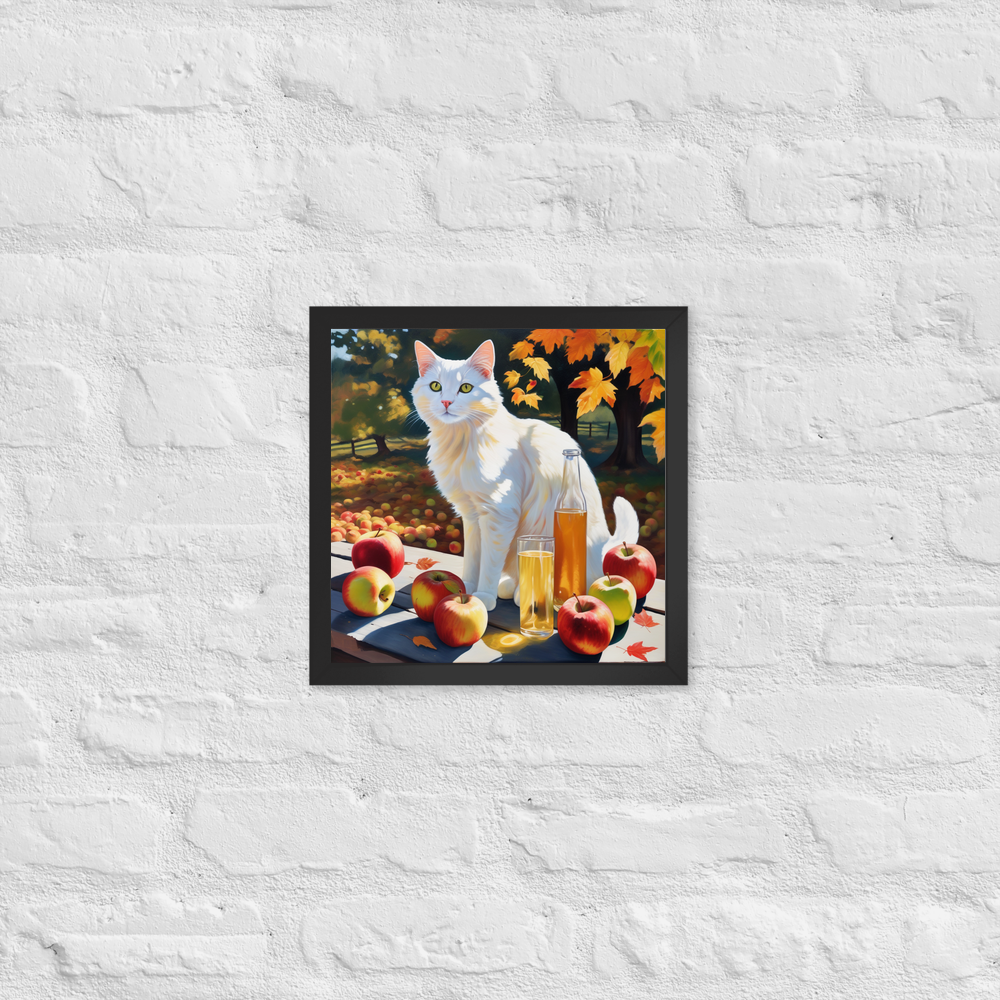 PugMug Custom White Companion Cat Framed Print