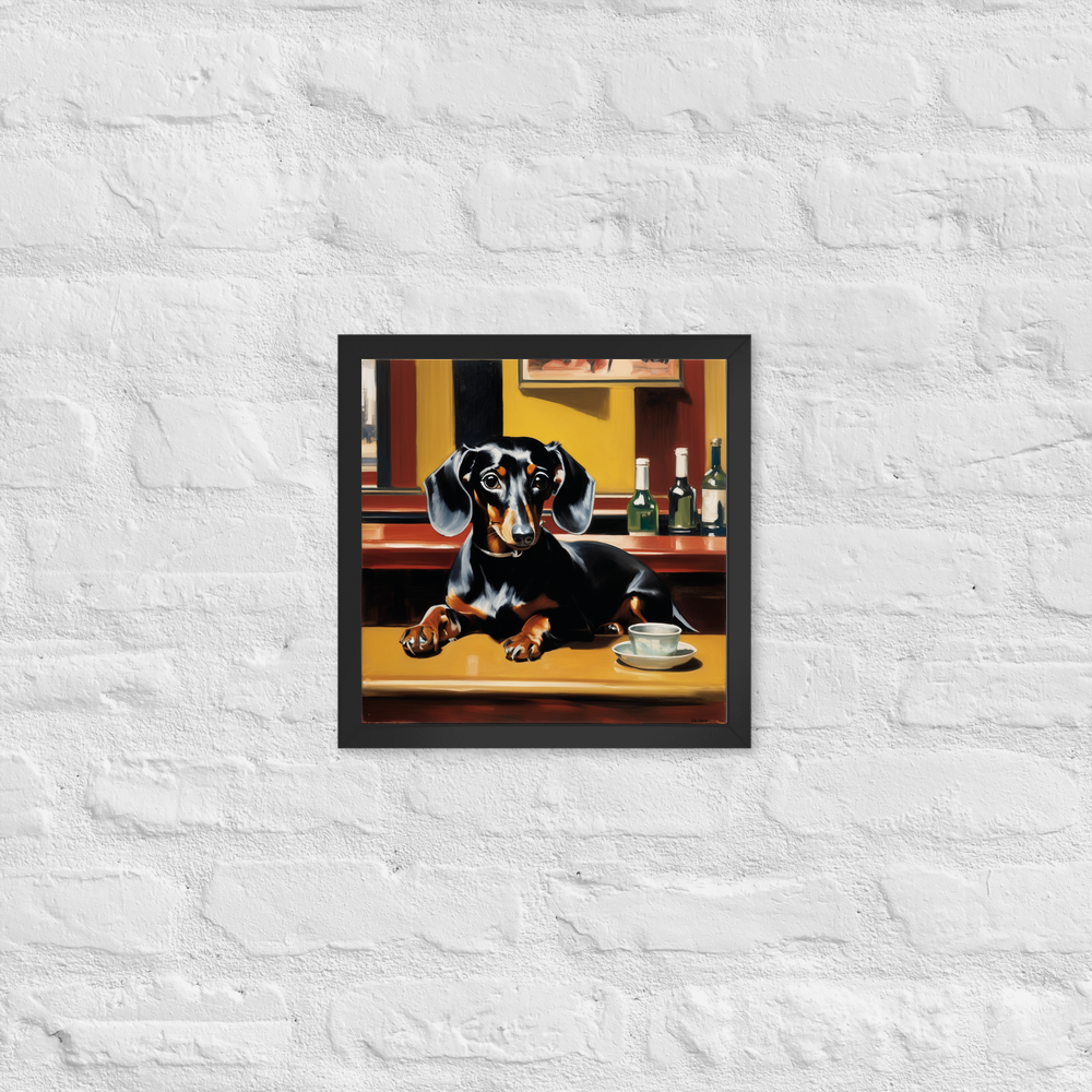 PugMug Custom Black Dachshund Framed Print