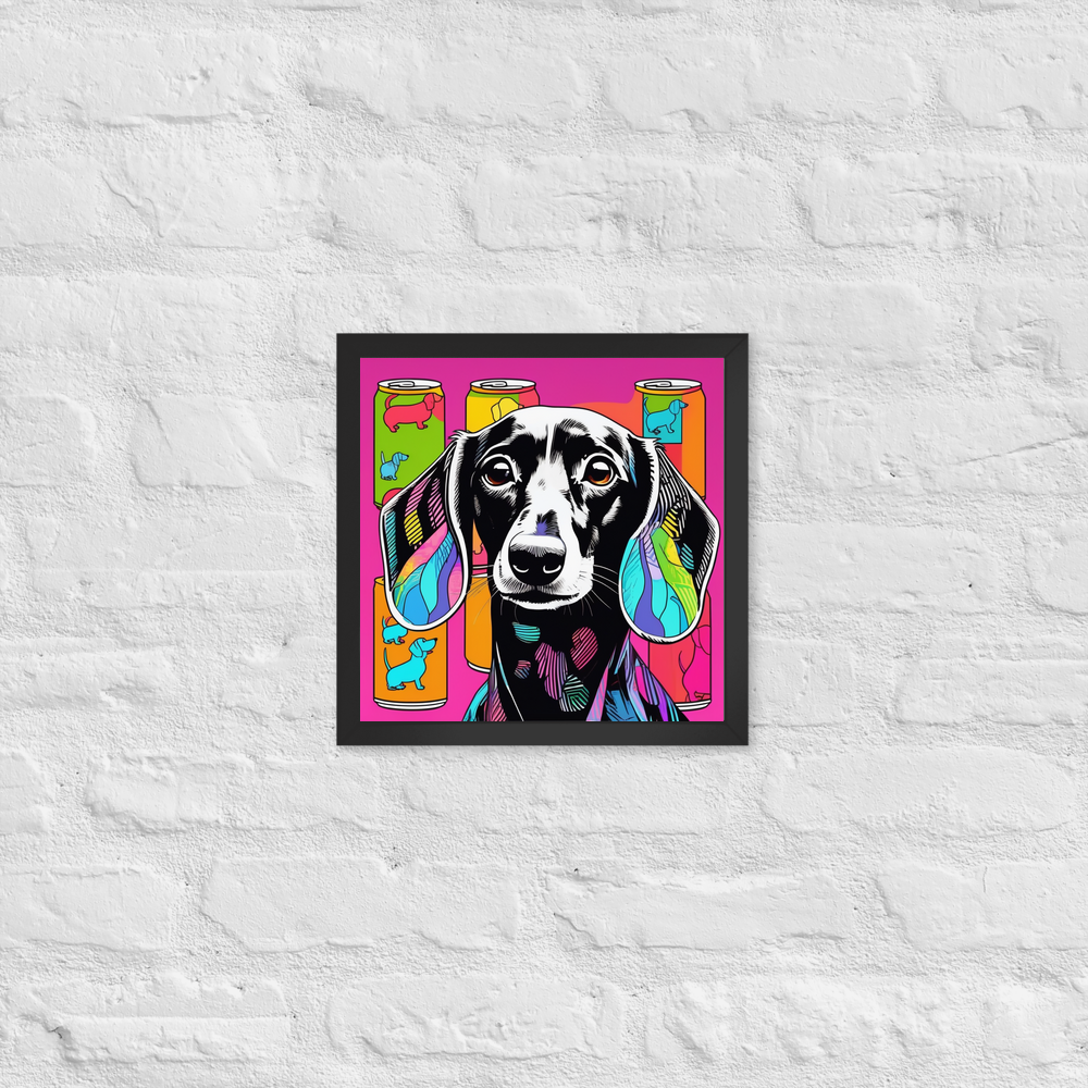 PugMug Custom Black Dachshund Framed Print