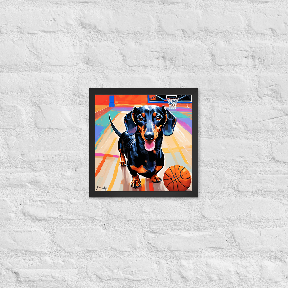 PugMug Custom Black Dachshund Framed Print