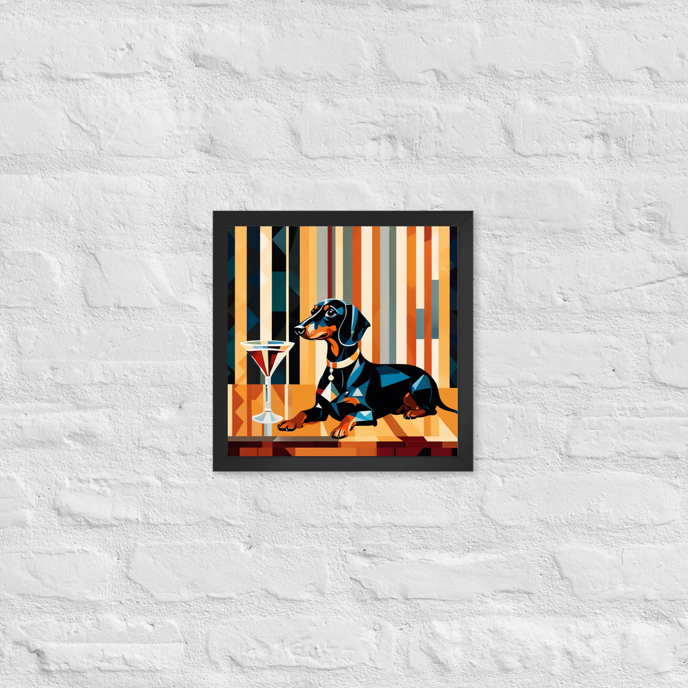 PugMug Custom Black Dachshund Framed Print