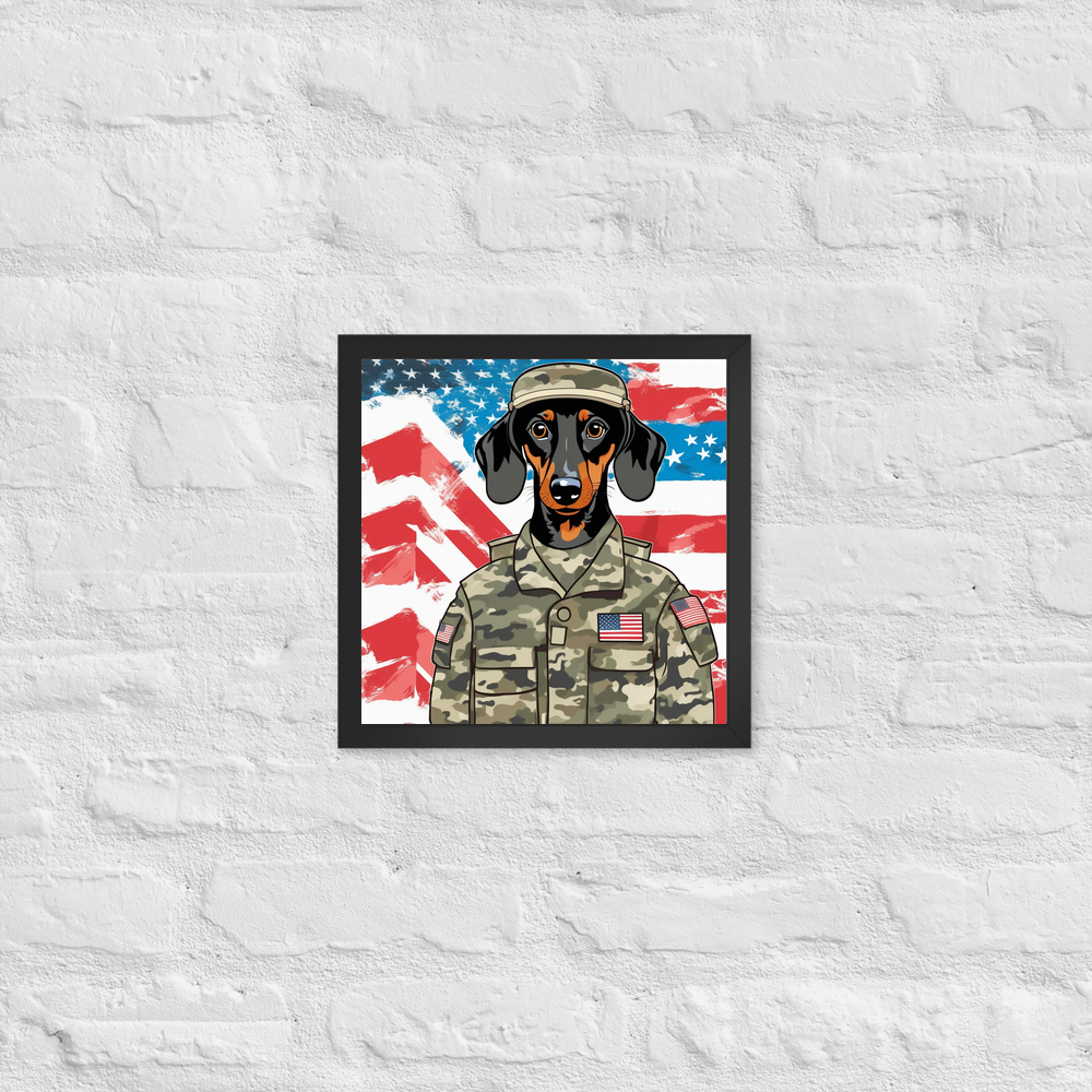 PugMug Custom Black Dachshund Framed Print