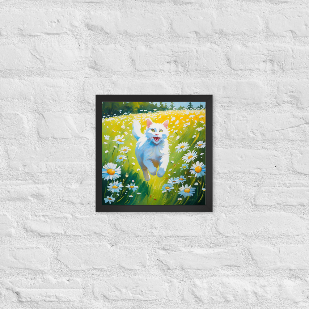 PugMug Custom White Companion Cat Framed Print