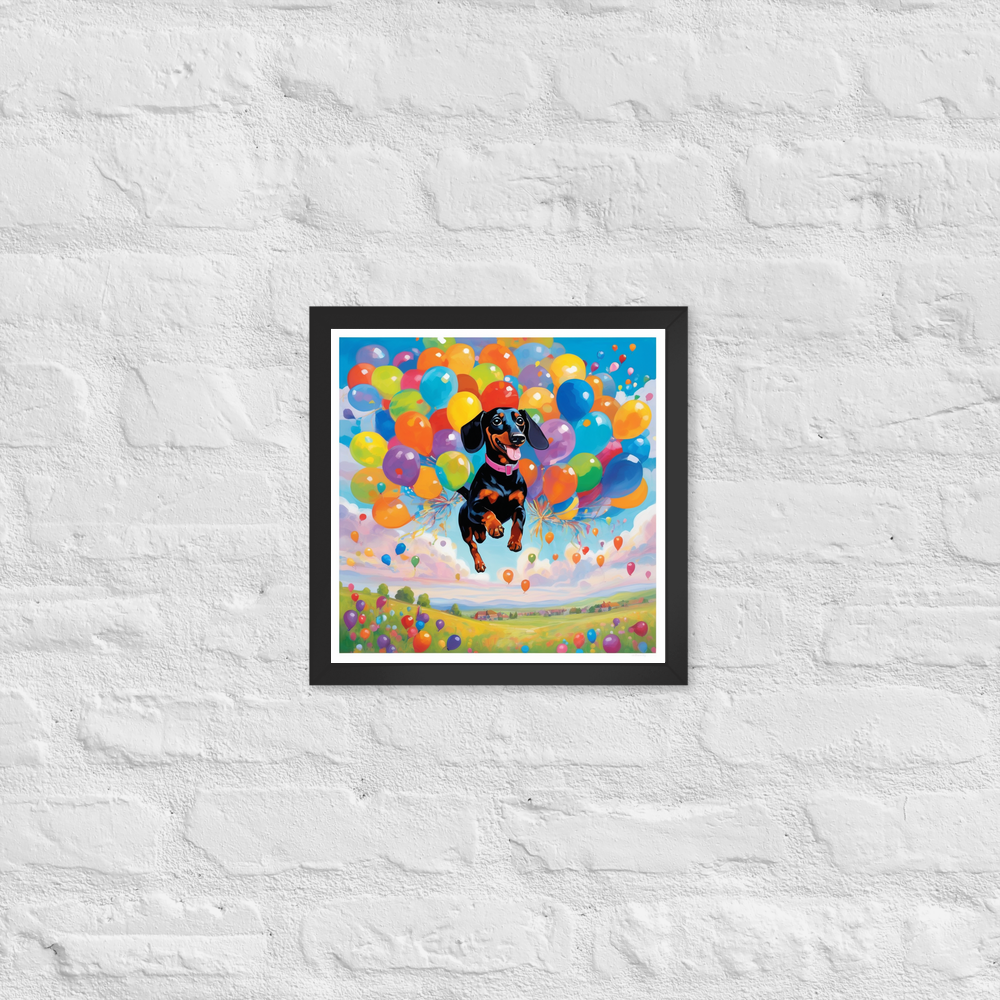 PugMug Custom Black Dachshund Framed Print