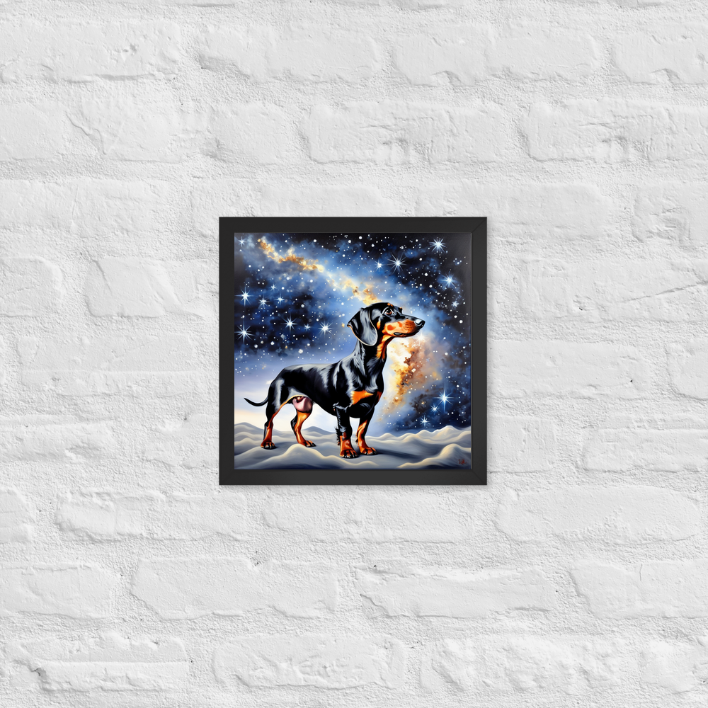 PugMug Custom Black Dachshund Framed Print