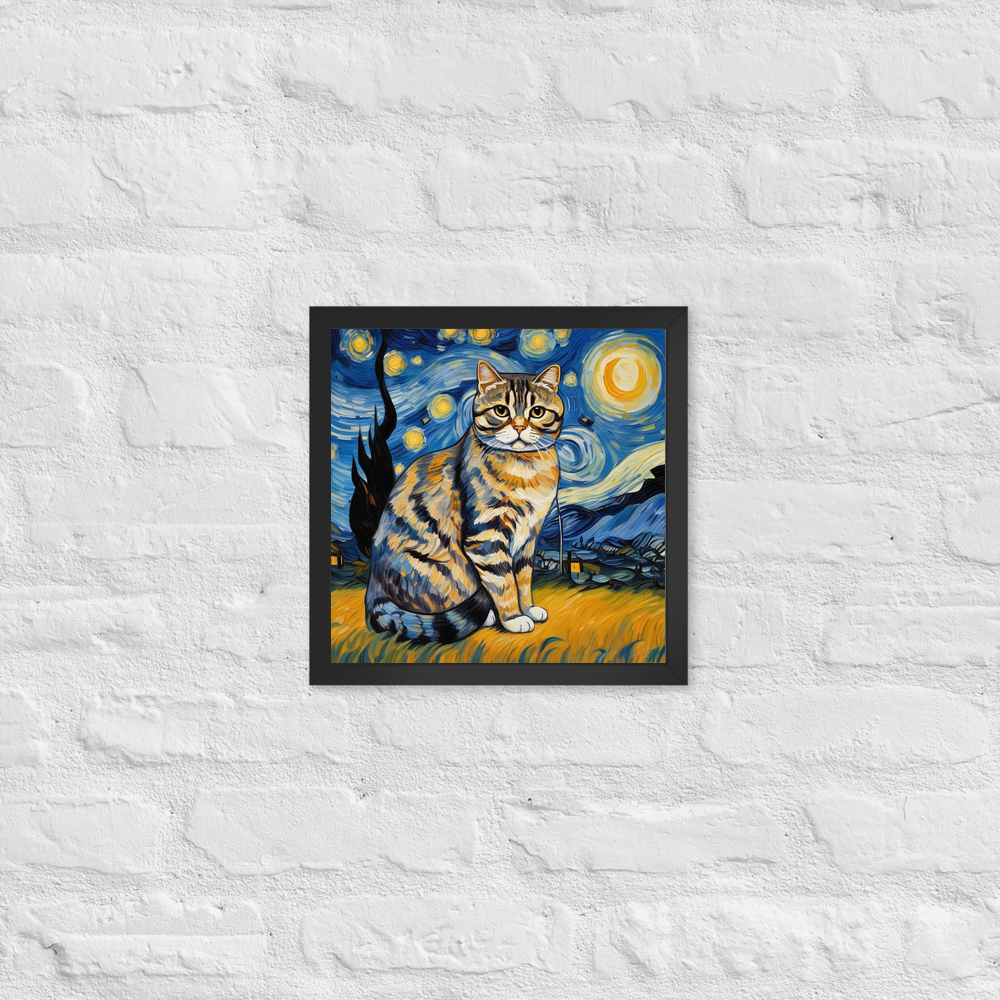 PugMug Custom Tabby Scottish Fold Cat Framed Print