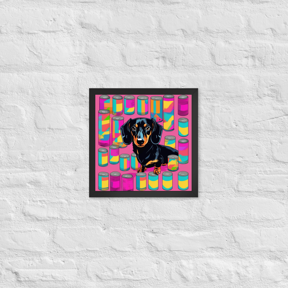 PugMug Custom Black Dachshund Framed Print