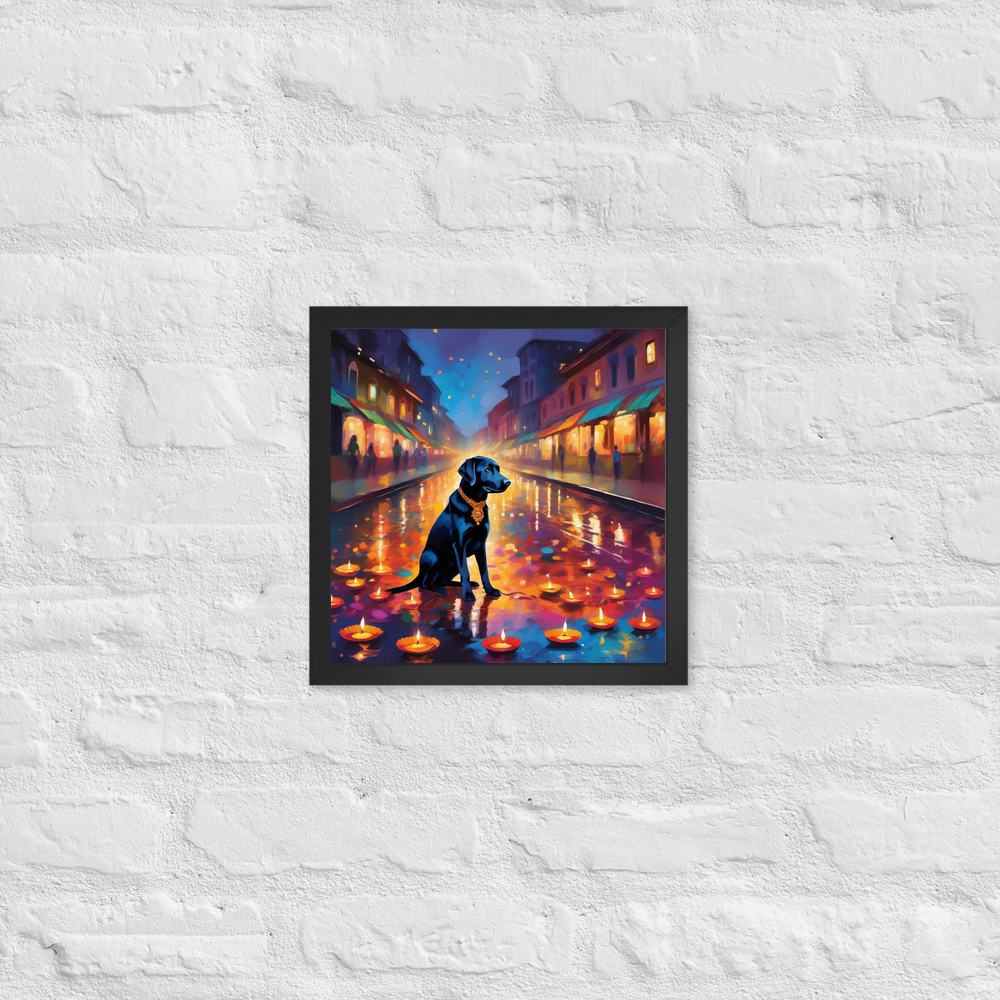 PugMug Custom Black Labrador Retriever Framed Print