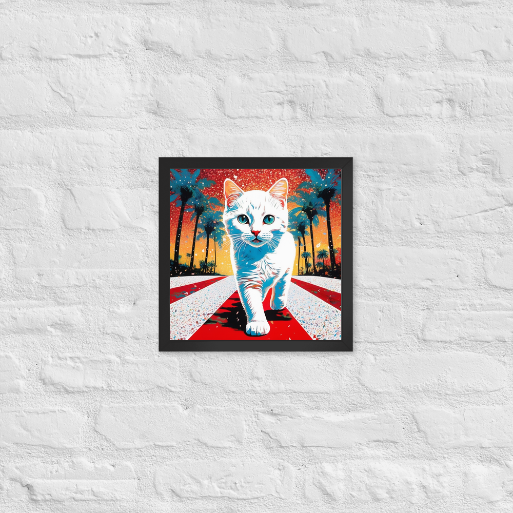 PugMug Custom White Companion Cat Framed Print