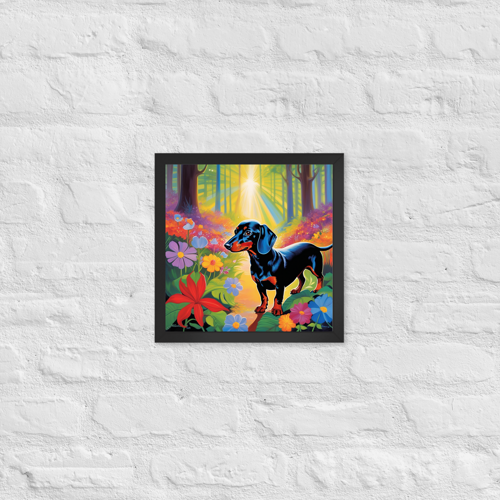 PugMug Custom Black Dachshund Framed Print