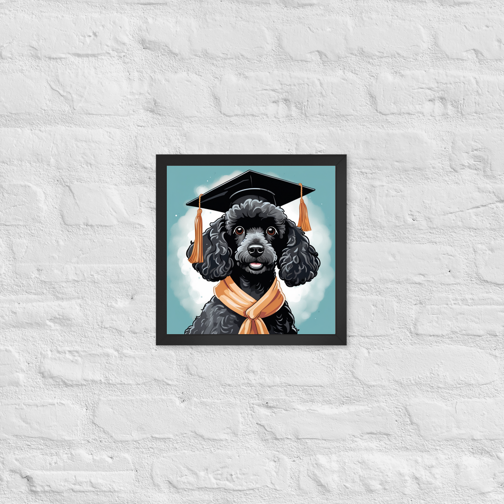 PugMug Custom Black Poodle Framed Print