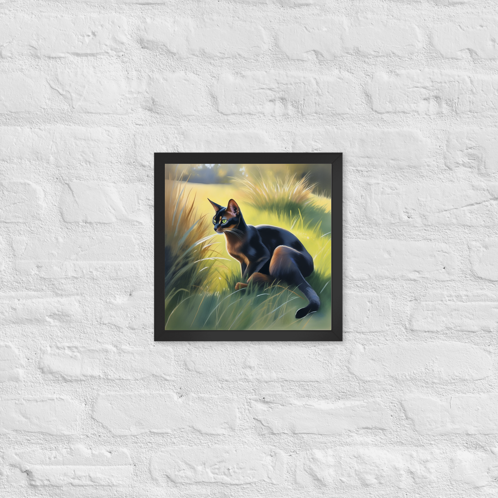 PugMug Custom Black Abyssinian Cat Framed Print
