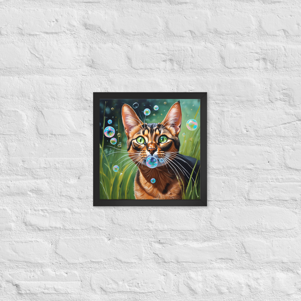 PugMug Custom Tabby Abyssinian Cat Framed Print