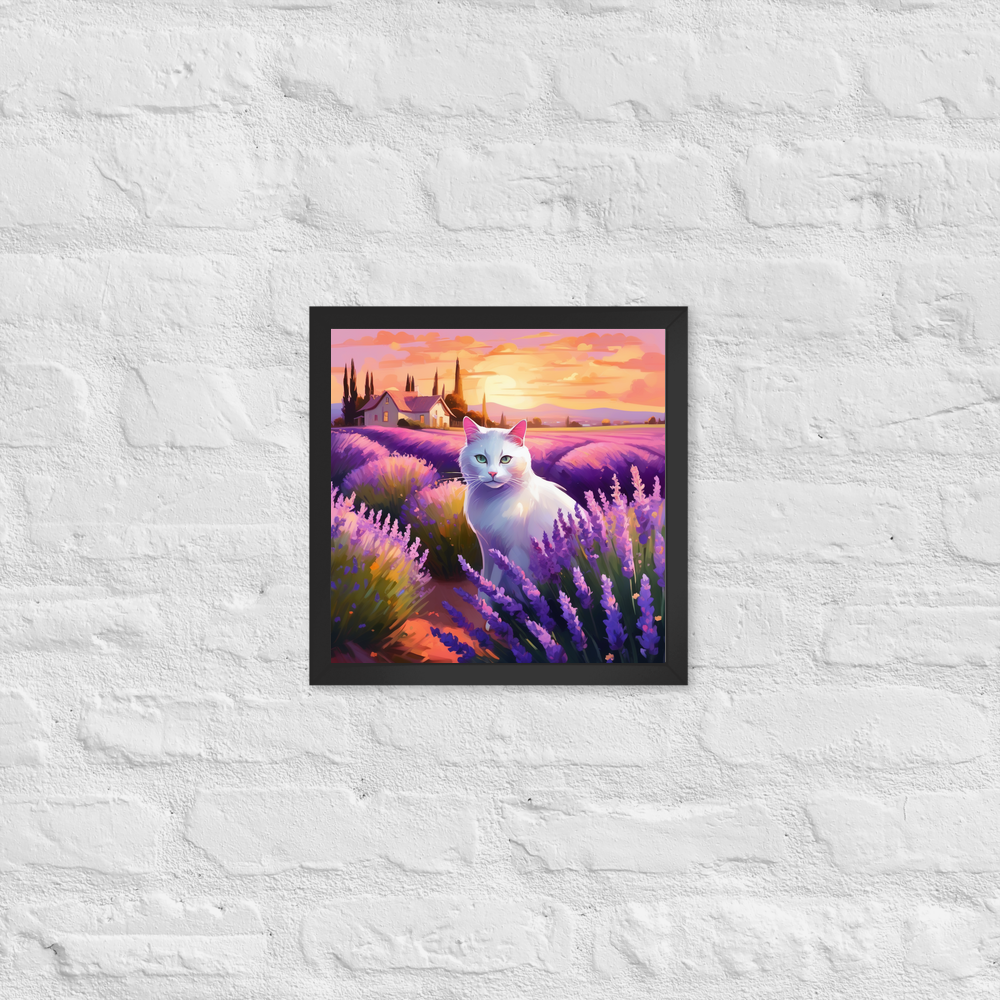 PugMug Custom White Companion Cat Framed Print