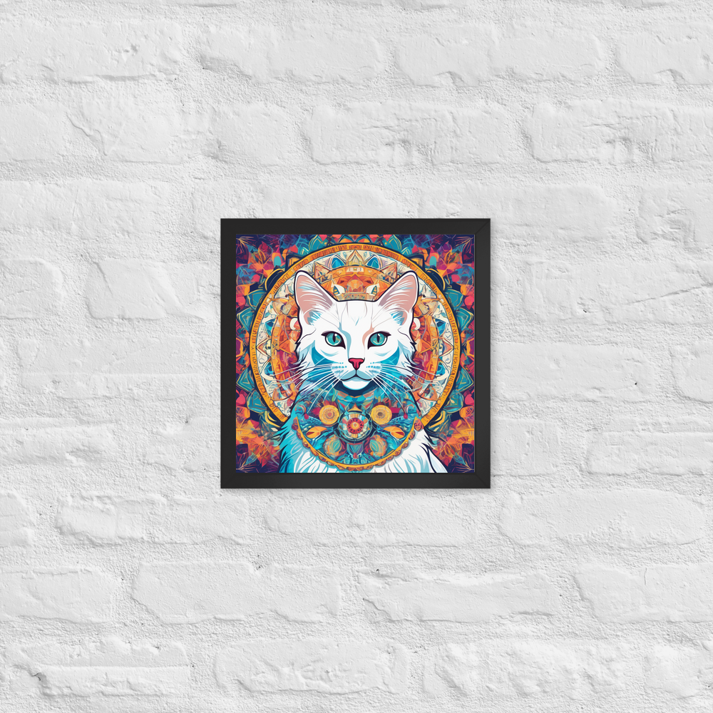 PugMug Custom White Companion Cat Framed Print