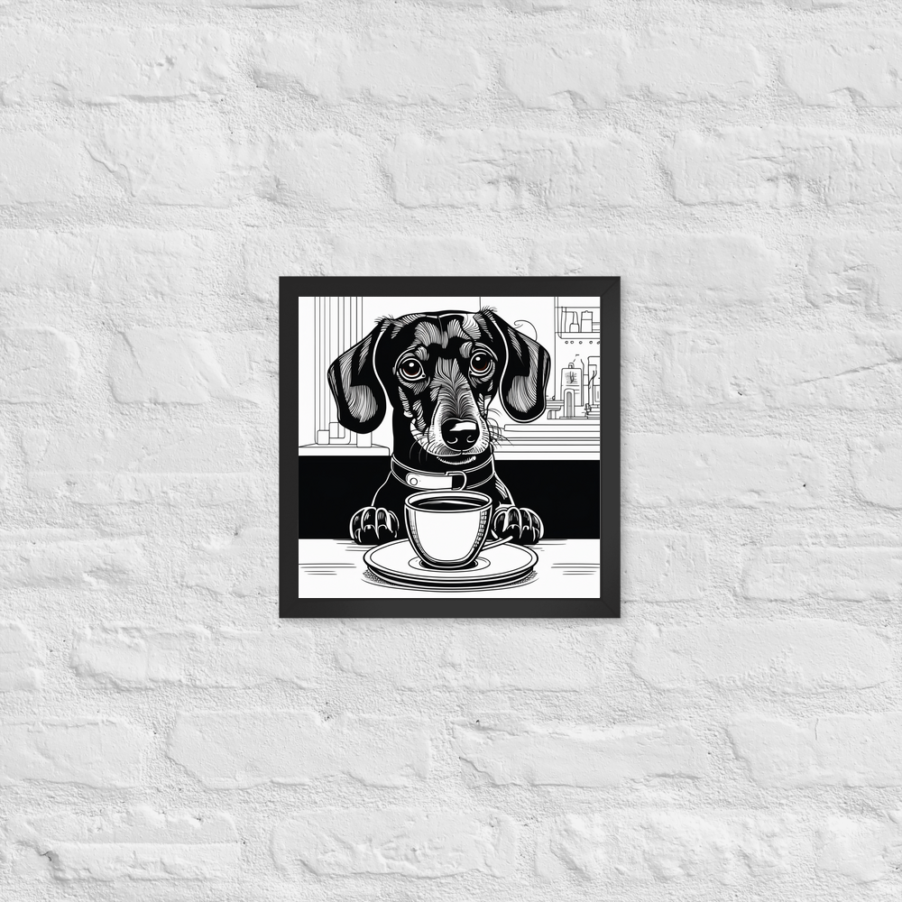 PugMug Custom Black Dachshund Framed Print