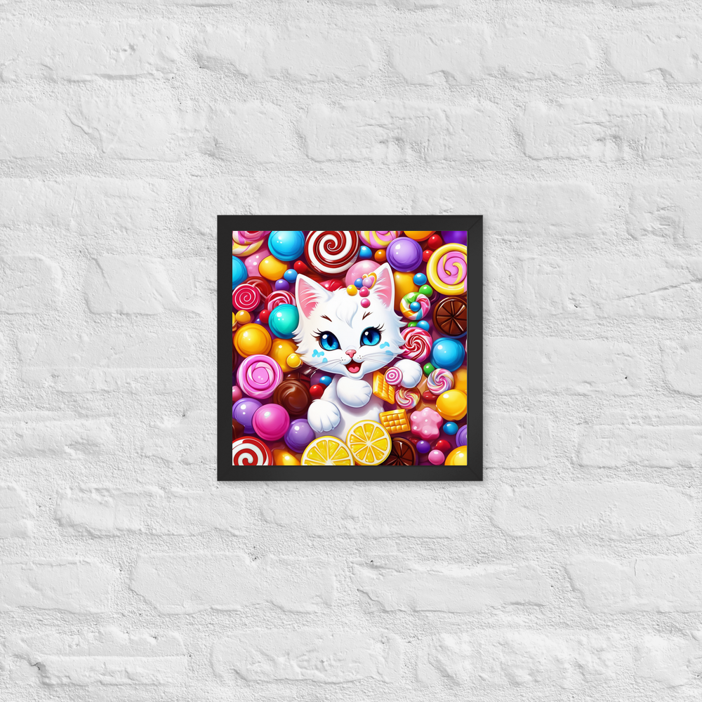 PugMug Custom White Companion Cat Framed Print