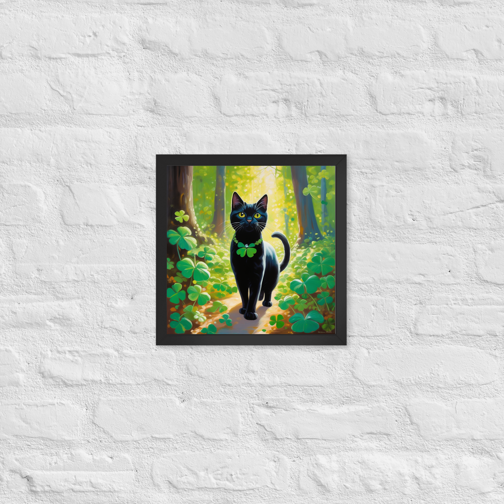 PugMug Custom Black American Shorthair Cat Framed Print