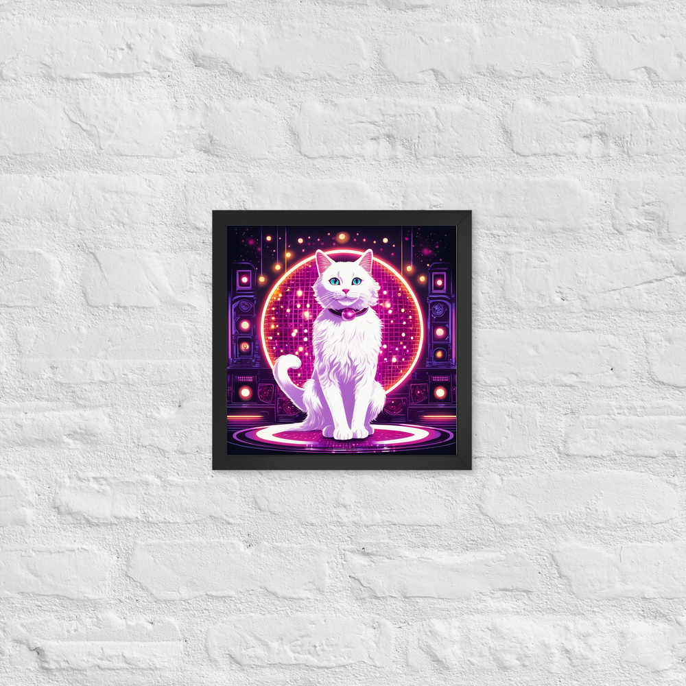 PugMug Custom White Companion Cat Framed Print