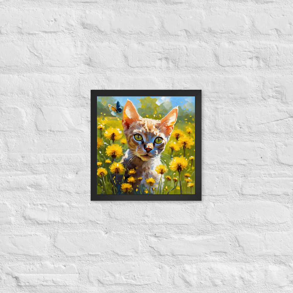 PugMug Custom Tabby Devon Rex Cat Framed Print